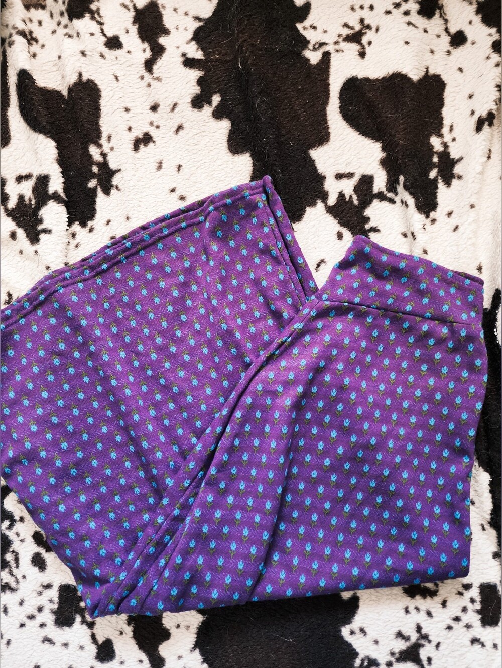 WOMEN'S 70'S STYLE WIDE LEG PANTS - PURPLE